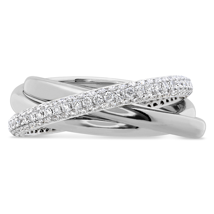 Pavé 3 Row Rolling Ring .91ctw approx. 2.5mm