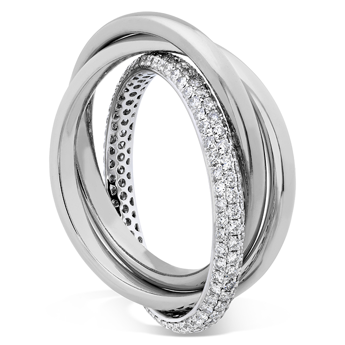 Pavé 3 Row Rolling Ring .91ctw approx. 2.5mm