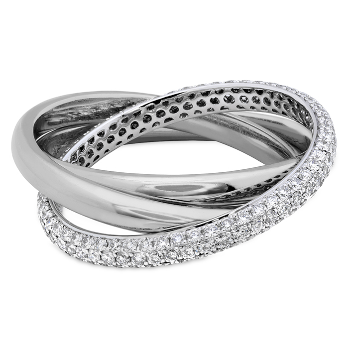 Pavé 3 Row Rolling Ring .91ctw approx. 2.5mm