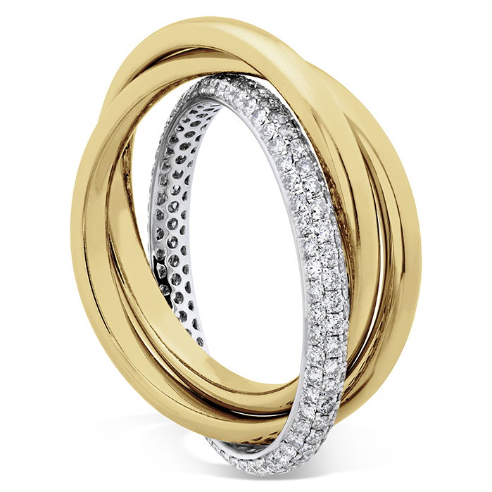 Pavé 3 Row Rolling Ring .91ctw approx. 2.5mm