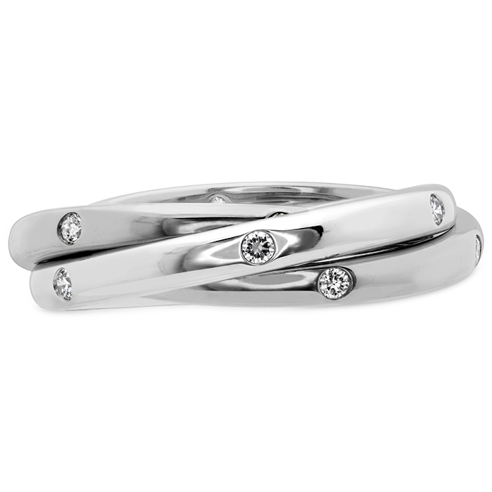 Burnished 3 Row Rolling Ring .33ctw approx. 2.5mm