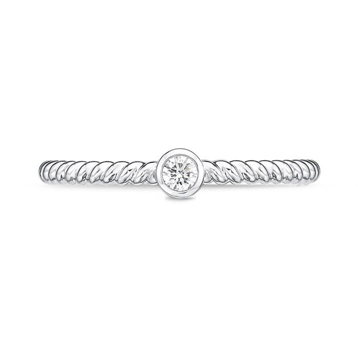 Single Diamond Petite Twist Band .08ctw approx.