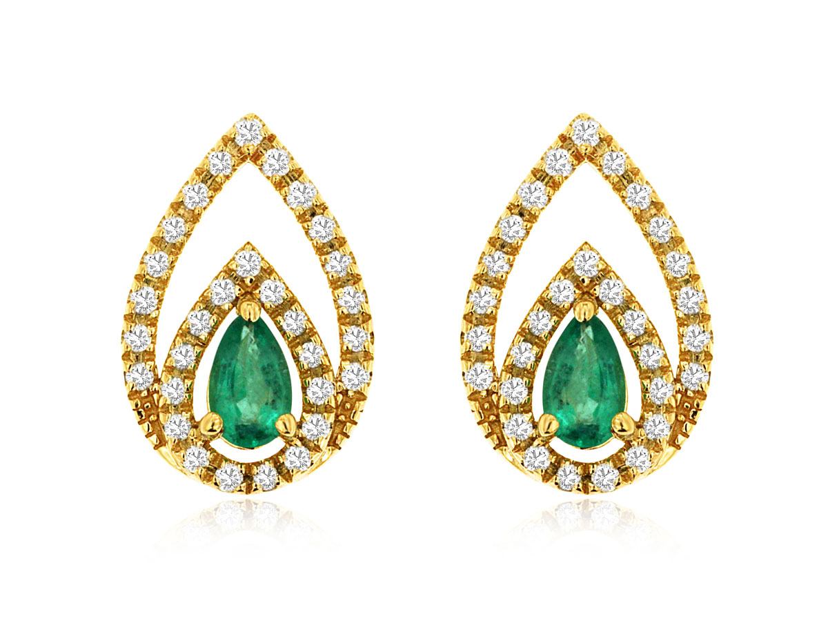 EMERALD & DIAMOND EARRING