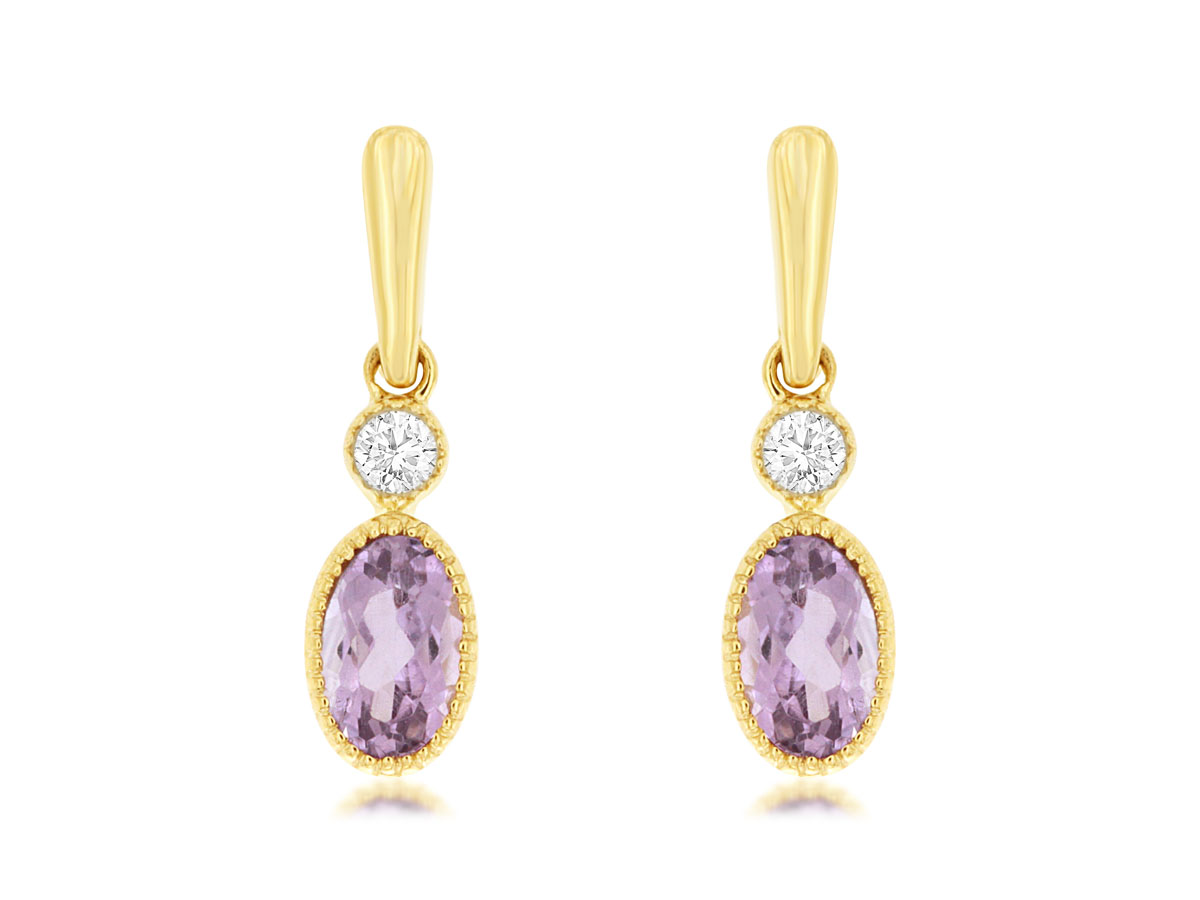 AMETHYST & DIAMOND EARRING
