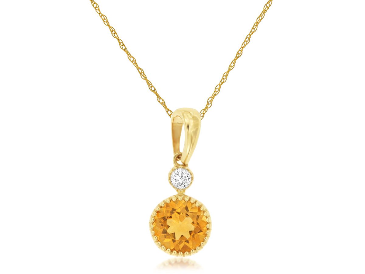 CITRINE & DIAMOND PENDANT