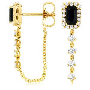 SAPPHIRE & DIAMOND EARRING