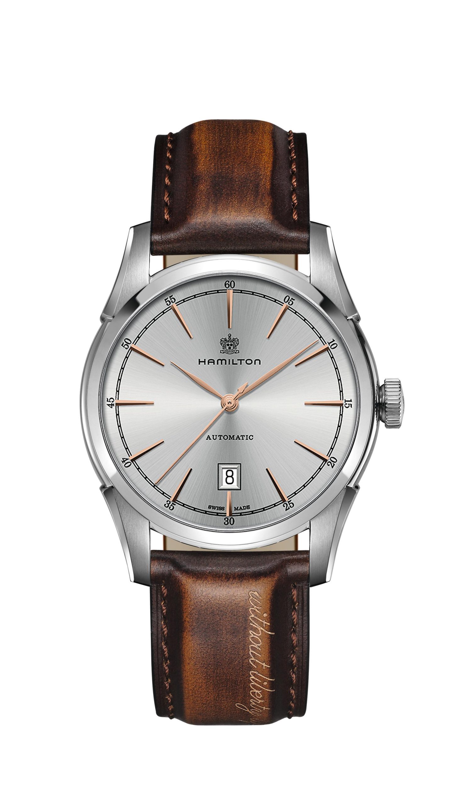 Hamilton SPIRIT OF LIBERTY SIL 4N INDEX/BRW LEATH