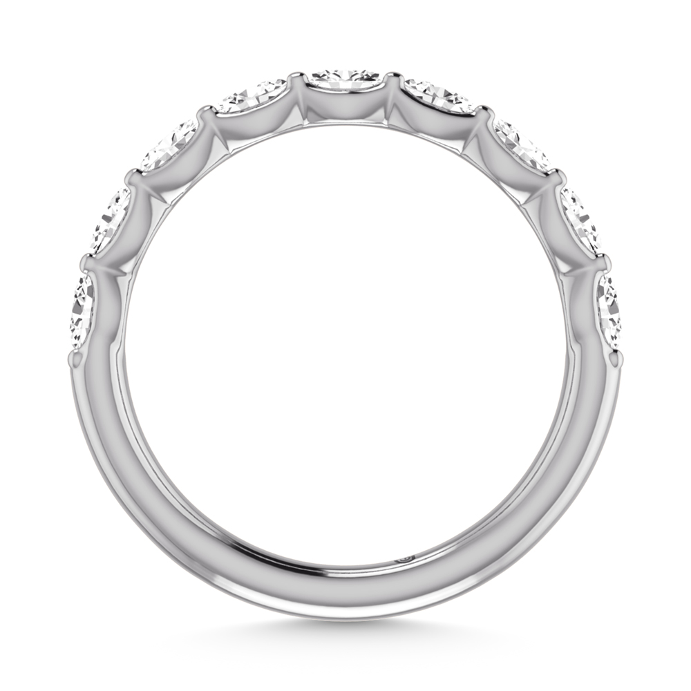 14K White Gold Lab Grown Diamond 7/8 Ct.Tw. Oval Shape Half Way East West Eternity Band