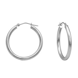 14KT white gold hoop earrings