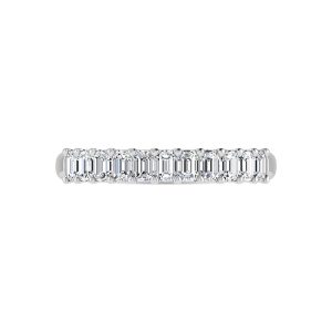 14K White Gold Lab Grown Diamond 1 Ct.Tw. Halfway Emerald Wedding Band
