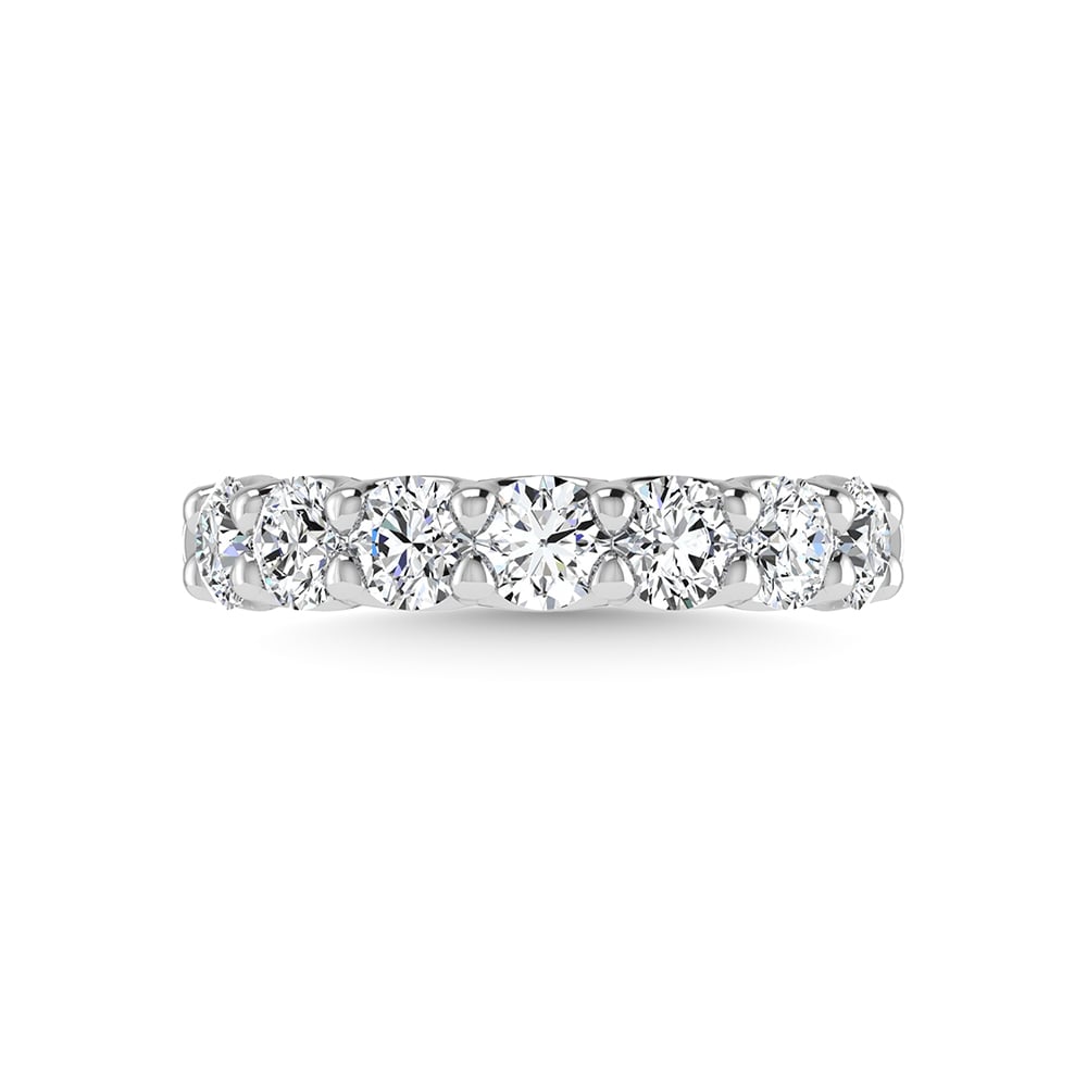 14K White Gold Lab Grown Diamond 2 1/3 Ct.Tw. Round Shape Halfway Wedding Band