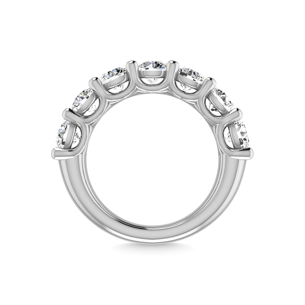 14K White Gold Lab Grown Diamond 3 3/4 Ct.Tw. Round Shape Halfway Wedding Band