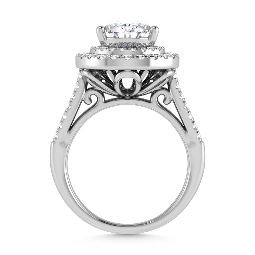 14K White Gold Lab Grown Diamond 3 7/8 Ct.Tw. Pear Shape Fashion Ring (IGI Certfied Center 3ct)