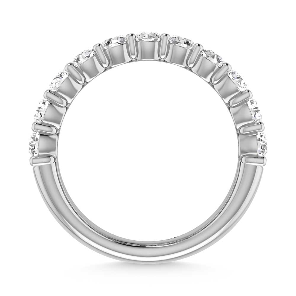 14K White Gold Lab Grown Diamond 5 Ct.Tw. Round and Radiant Shape Fashion Band
