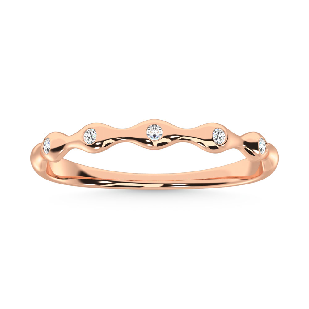 10K Rose Gold Lab Grown Diamond 1/20 Ct.Tw. Wedding Band