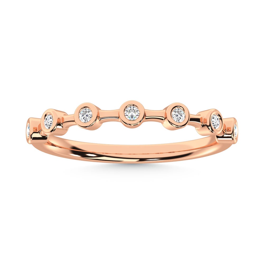 10K Rose Gold Lab Grown Diamond 1/10 Ct.Tw. Wedding Band