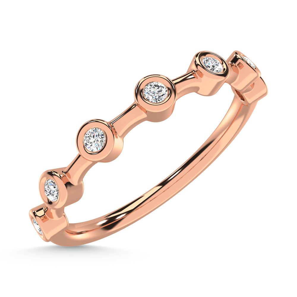 10K Rose Gold Lab Grown Diamond 1/10 Ct.Tw. Wedding Band