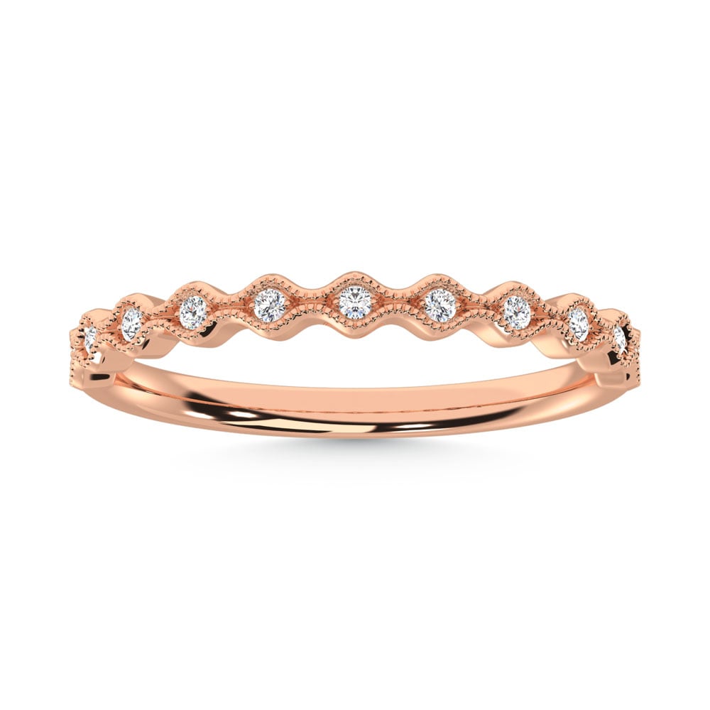 10K Rose Gold Lab Grown Diamond 1/10 Ct.Tw. Wedding Band