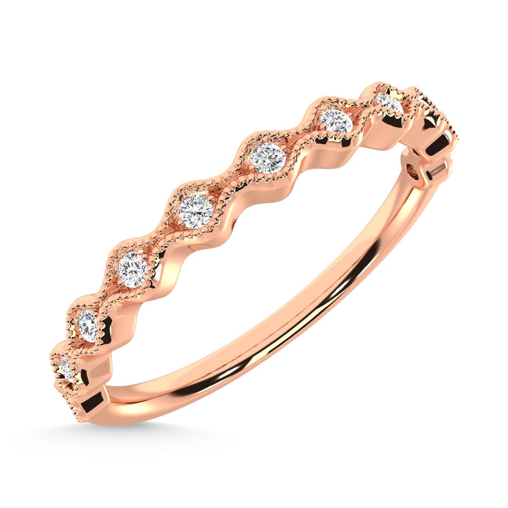 10K Rose Gold Lab Grown Diamond 1/10 Ct.Tw. Wedding Band
