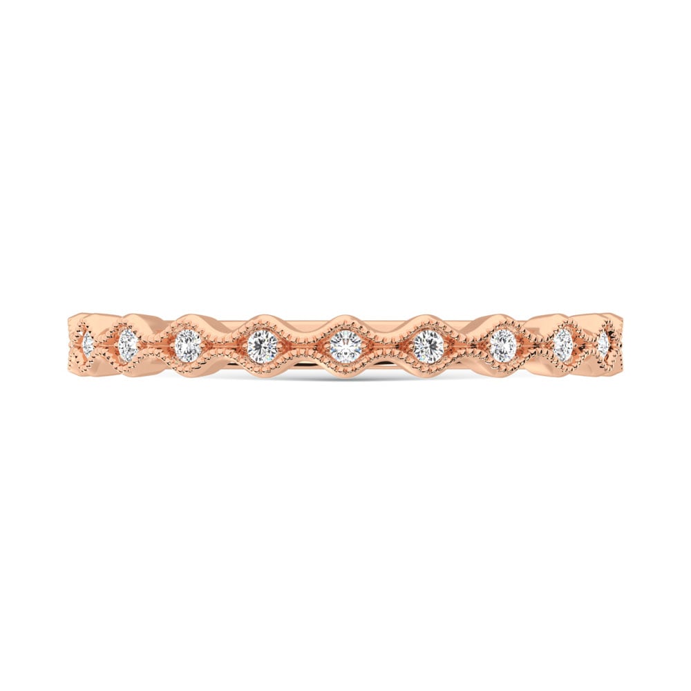 10K Rose Gold Lab Grown Diamond 1/10 Ct.Tw. Wedding Band