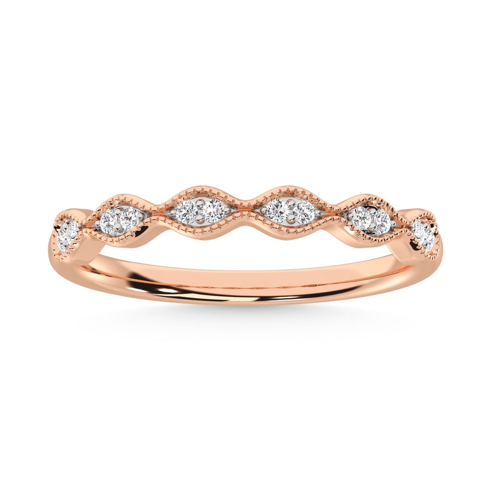 10K Rose Gold Lab Grown Diamond 1/10 Ct.Tw. Wedding Band