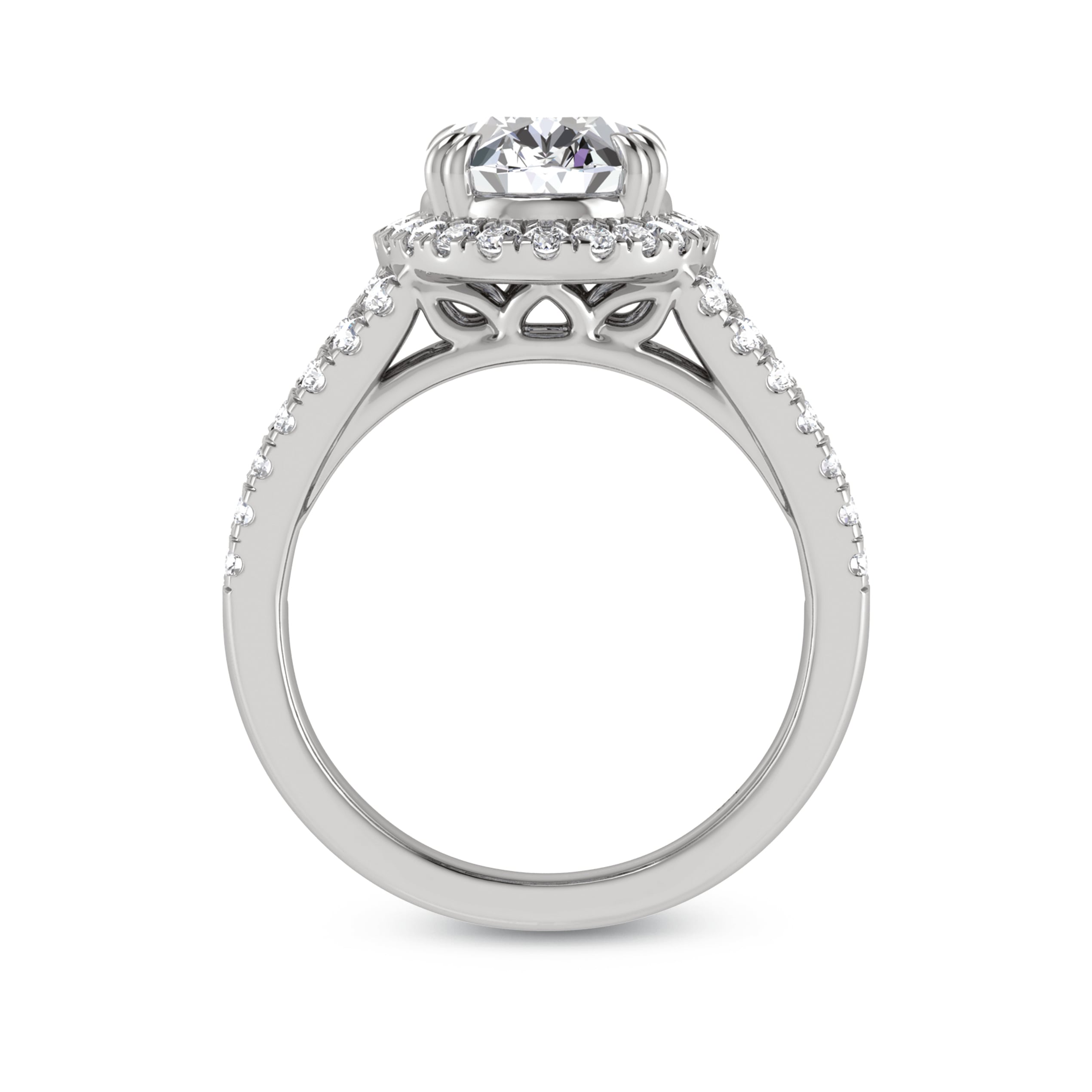 14K White Gold Labgrown Diamond 3 7/8 Ct.Tw. Oval Shape Engagement Ring