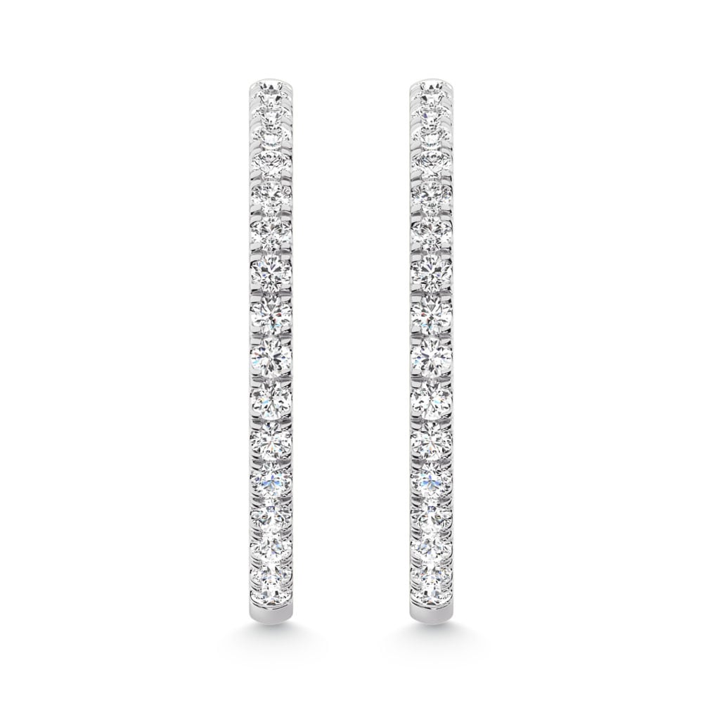 14K White Gold Lab Grown Diamond 1 Ct.Tw. Hoop Earrings