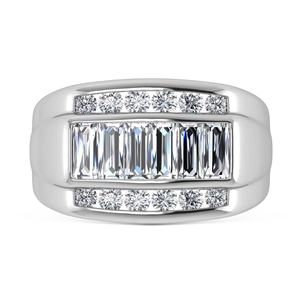 14K White Gold Lab Grown Diamond 1 7/8 Ct.Tw. Mens Ring