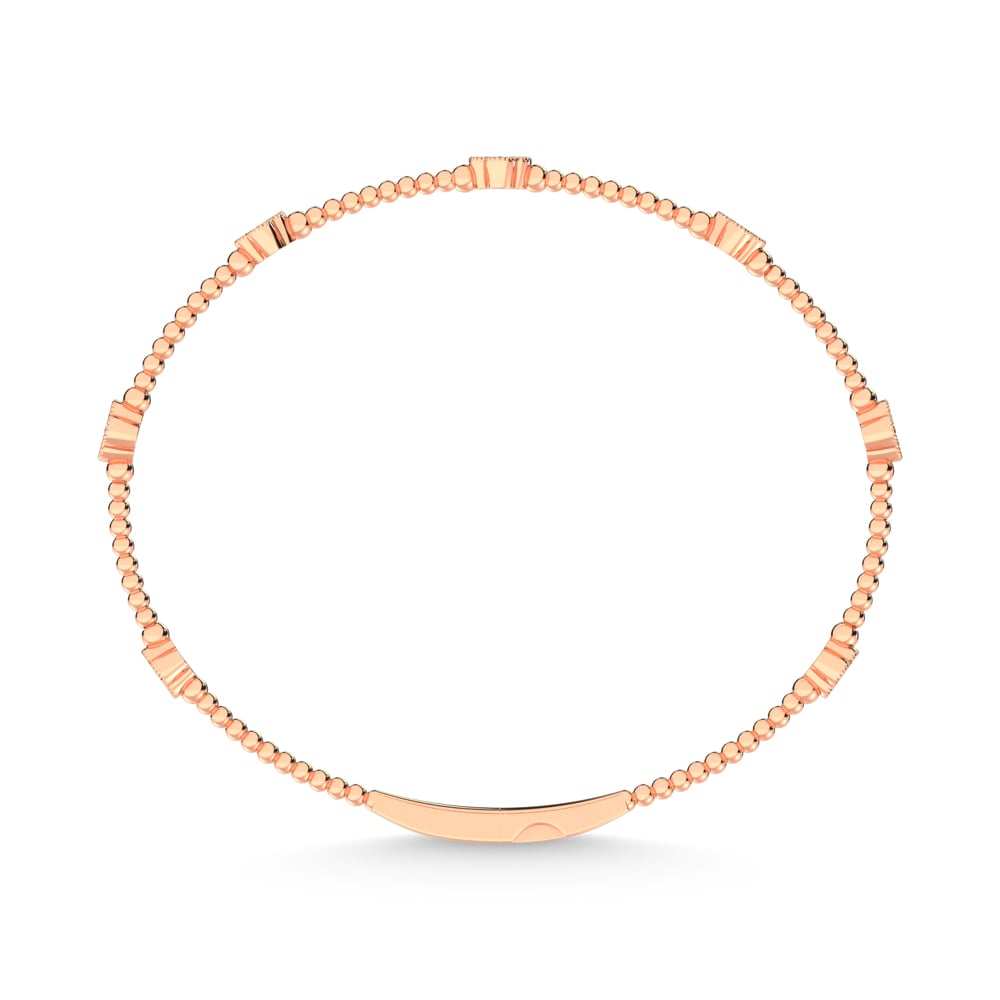 14K Rose Lab Grown 7/8 Ct.Tw. Clover Flexi Bangle