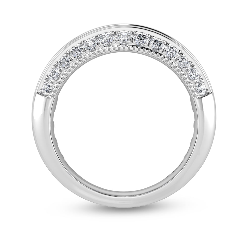 14K White Gold Round & Baguette Lab Grown Diamond 4 Ct.Tw. Wedding Band