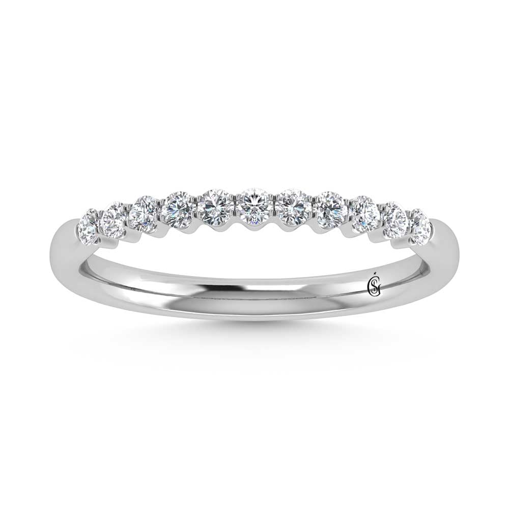 14K White Gold Lab Grown Diamond 1/4 Ct.Tw. Band