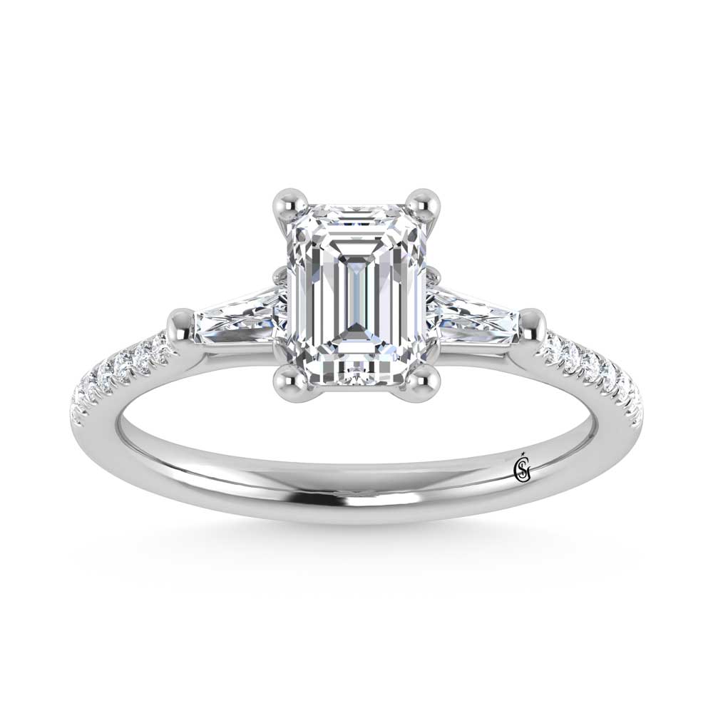 10K White Gold Lab Grown Diamond 1 1/4 Ct.Tw. Engagement Ring-Center -1 ct