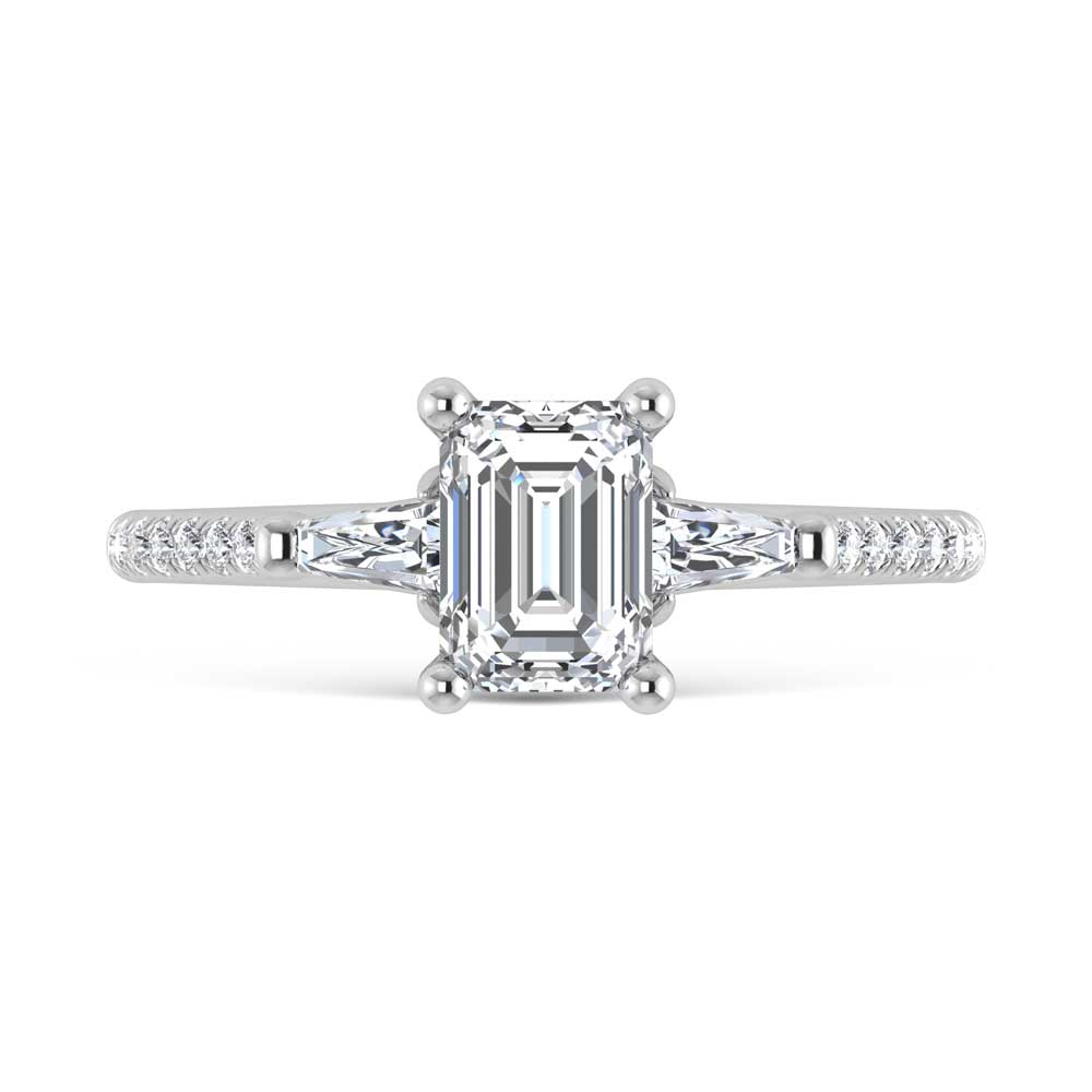 10K White Gold Lab Grown Diamond 1 1/4 Ct.Tw. Engagement Ring-Center -1 ct