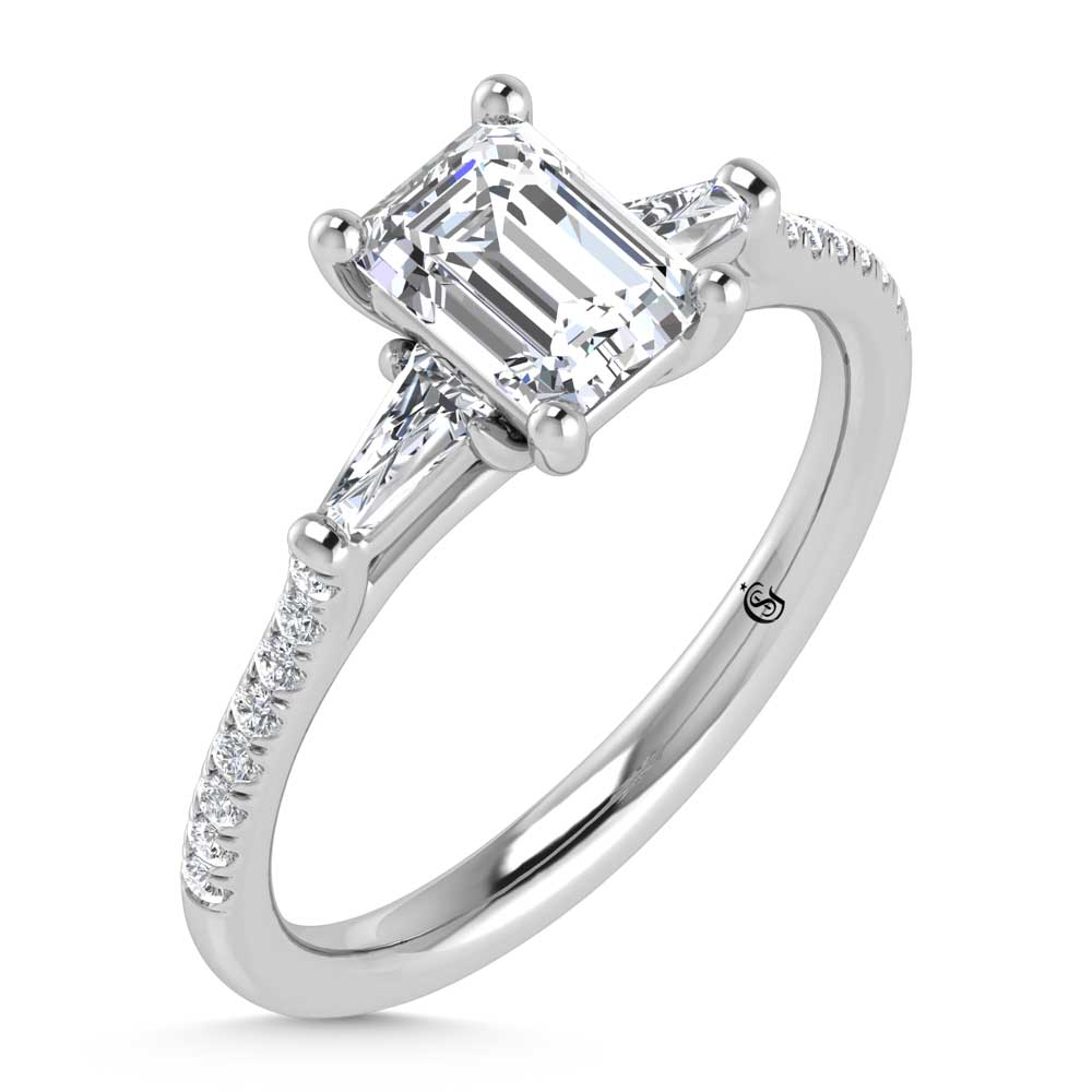 10K White Gold Lab Grown Diamond 1 1/4 Ct.Tw. Engagement Ring-Center -1 ct