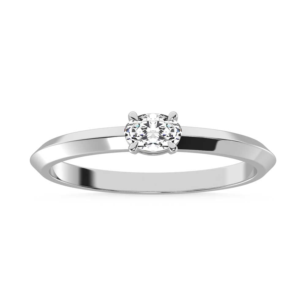 14K White Gold Lab Grown Diamond 1/4 Ct.Tw. Oval Shape Promise Ring