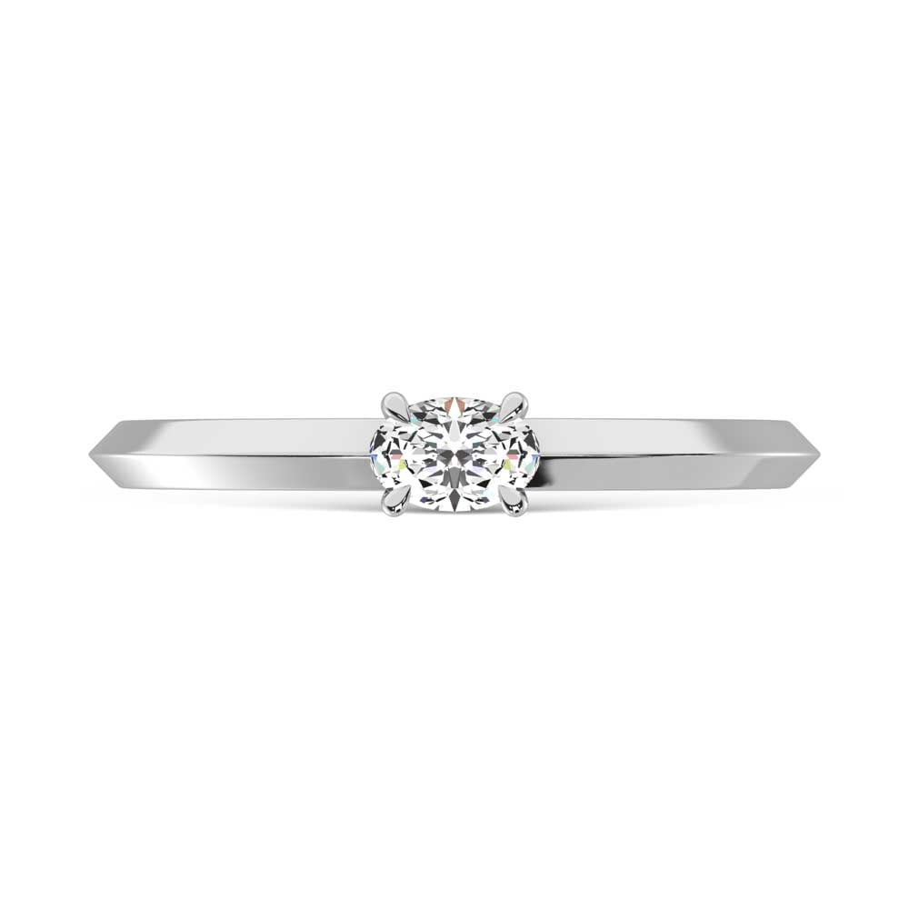 14K White Gold Lab Grown Diamond 1/4 Ct.Tw. Oval Shape Promise Ring