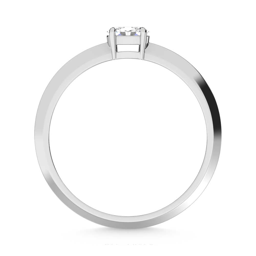 14K White Gold Lab Grown Diamond 1/4 Ct.Tw. Oval Shape Promise Ring