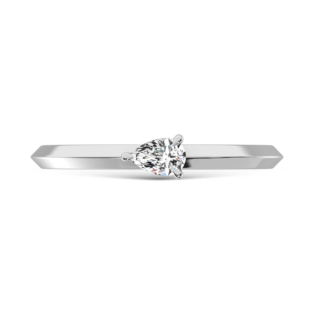 14K White Gold Lab Grown Diamond 1/4 Ct.Tw. Pear Shape Promise Ring