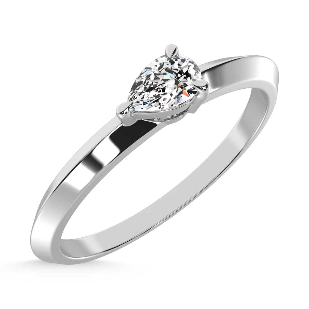 14K White Gold Lab Grown Diamond 1/4 Ct.Tw. Pear Shape Promise Ring