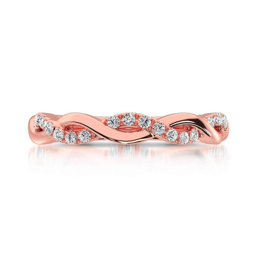 10K Rose Gold Lab Grown Diamond 1/20 Ct.Tw. Stackable Band