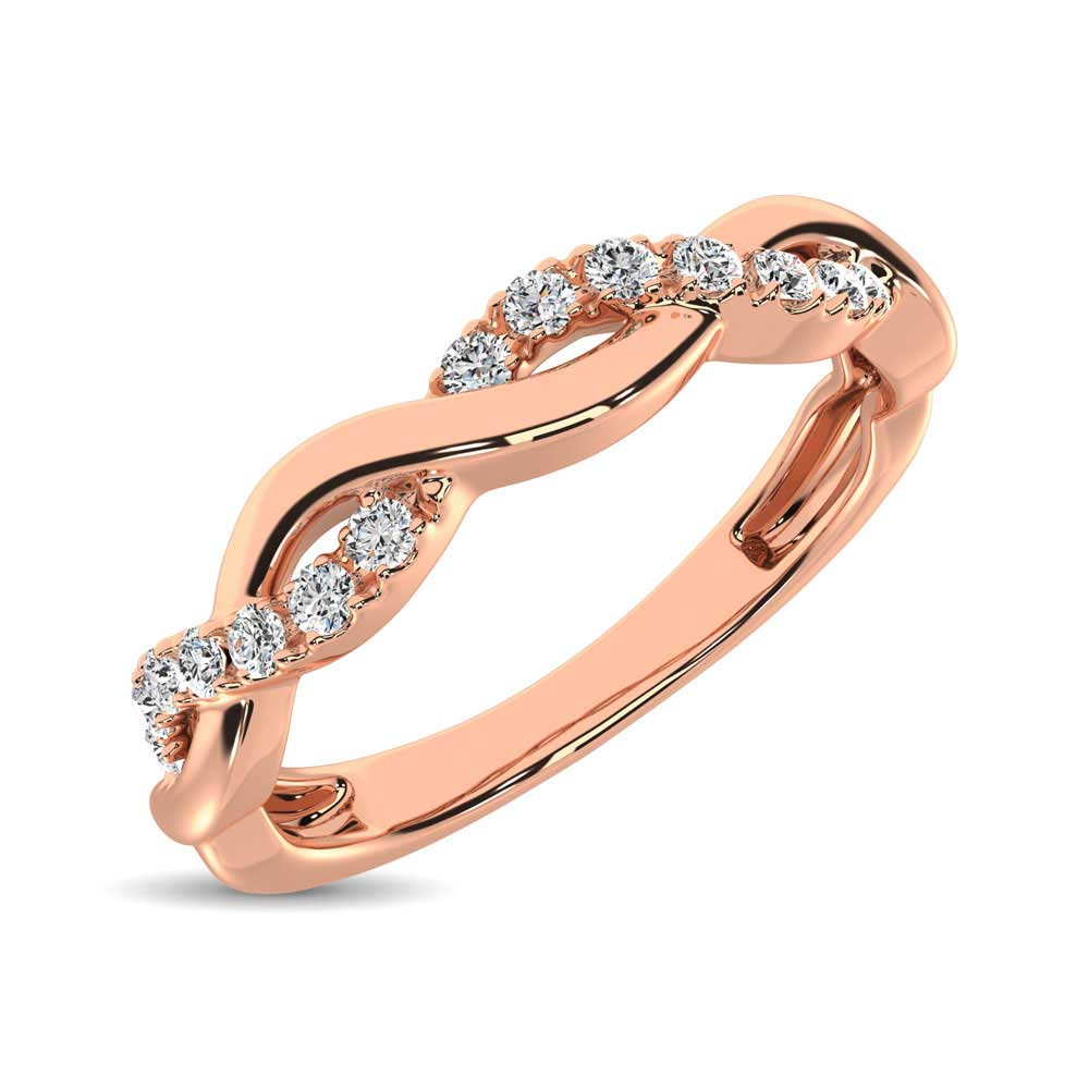 10K Rose Gold Lab Grown Diamond 1/20 Ct.Tw. Stackable Band