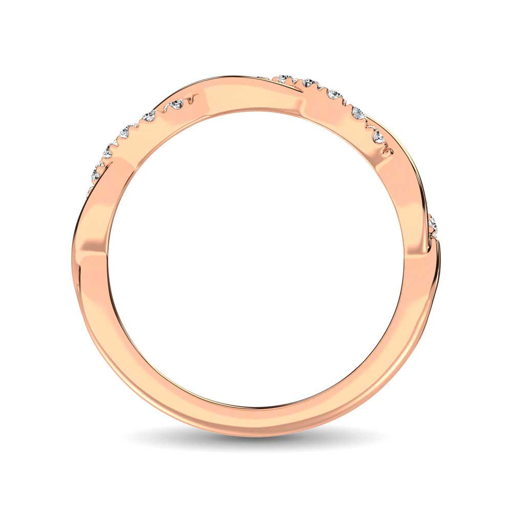 10K Rose Gold Lab Grown Diamond 1/20 Ct.Tw. Stackable Band