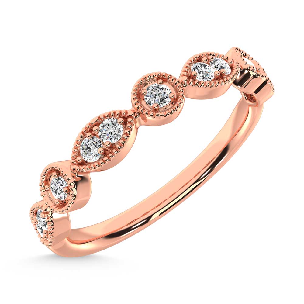 10K Rose Gold Lab Grown Diamond 1/8 Ct.Tw. Stackable Band