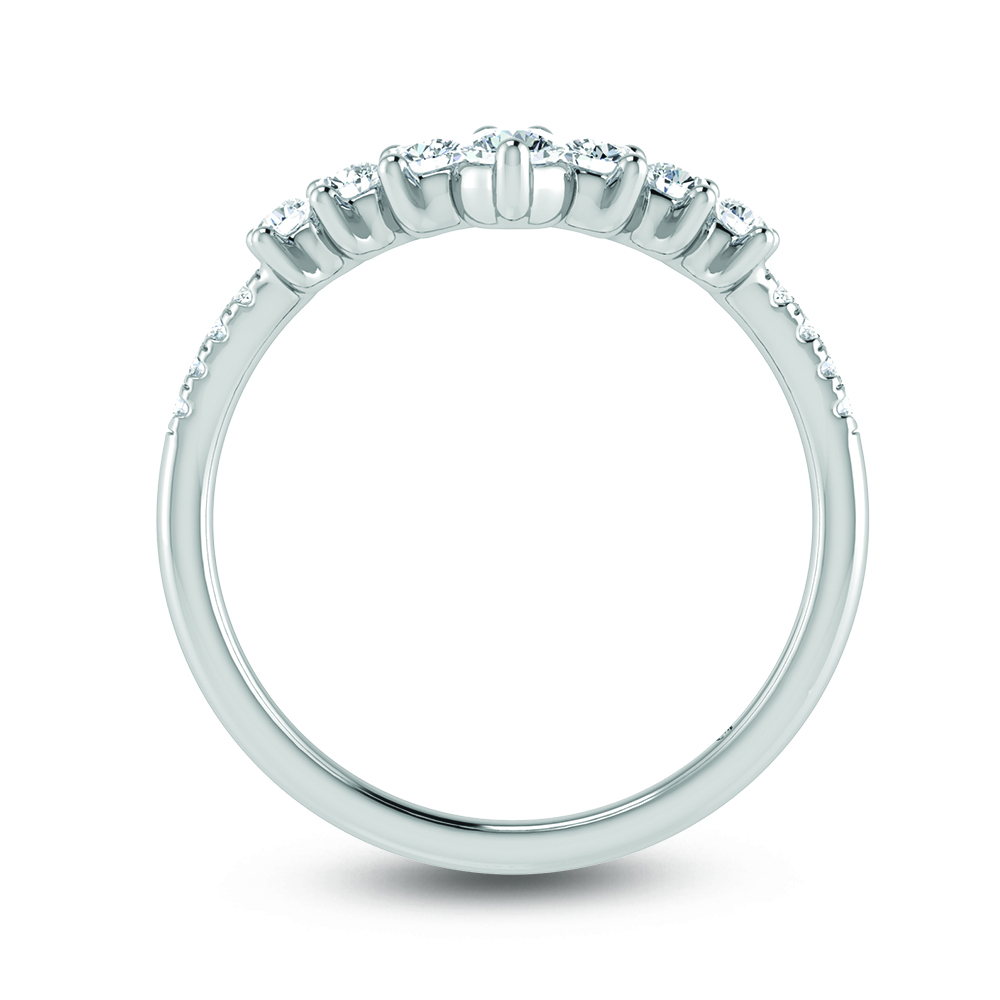14K White Gold Lab Grown Diamond 3/8 Ct.Tw. Chevron Band