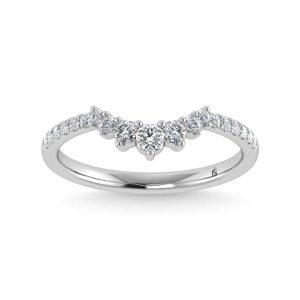 14K White Gold Lab Grown Diamond 1/4 Ct.Tw. Chevron Band