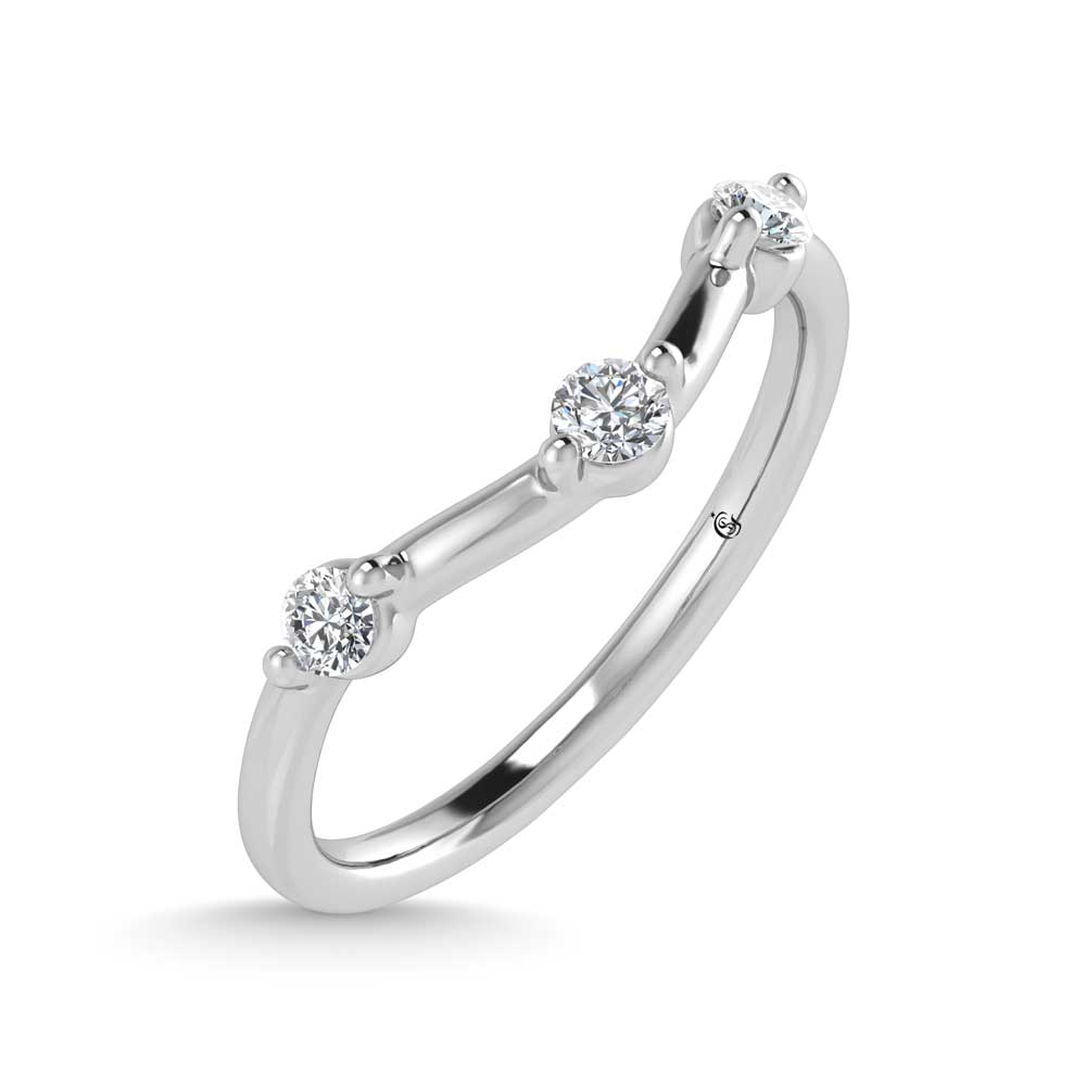 14K White Gold Lab Grown Diamond 1/5 Ct.Tw. Chevron Band