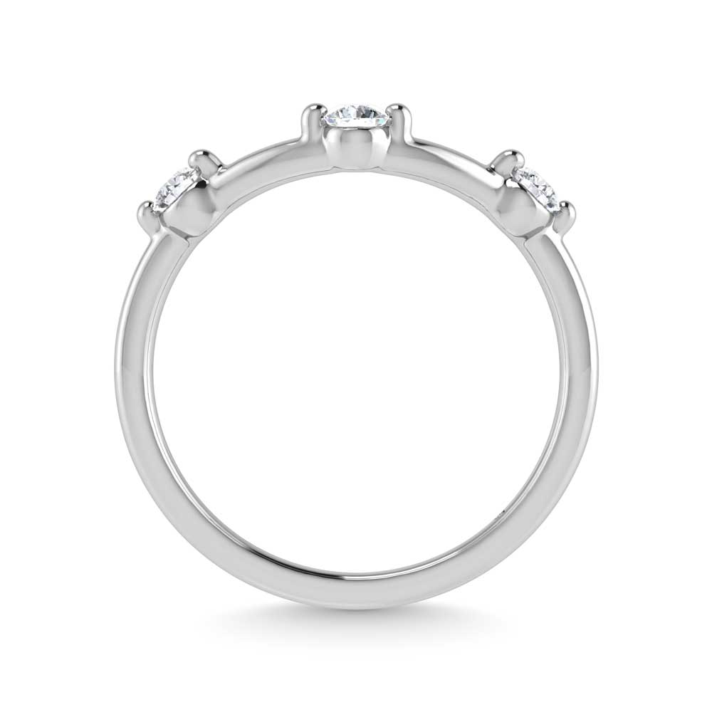 14K White Gold Lab Grown Diamond 1/5 Ct.Tw. Chevron Band