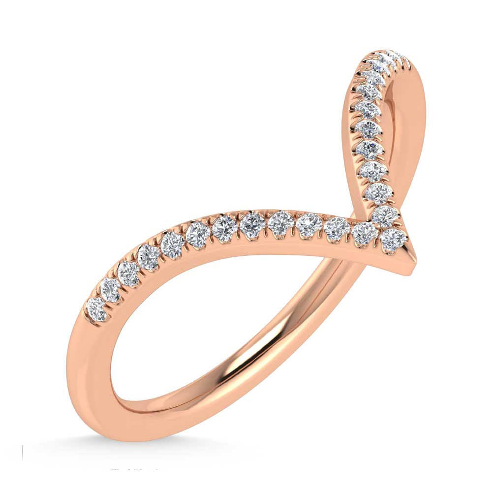 10K Rose Gold Lab Grown Diamond 1/8 Ct.Tw. Chevron Band