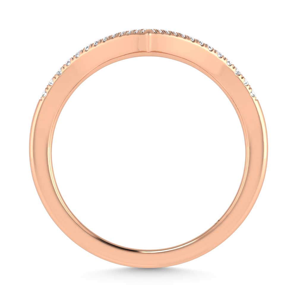 10K Rose Gold Lab Grown Diamond 1/8 Ct.Tw. Chevron Band