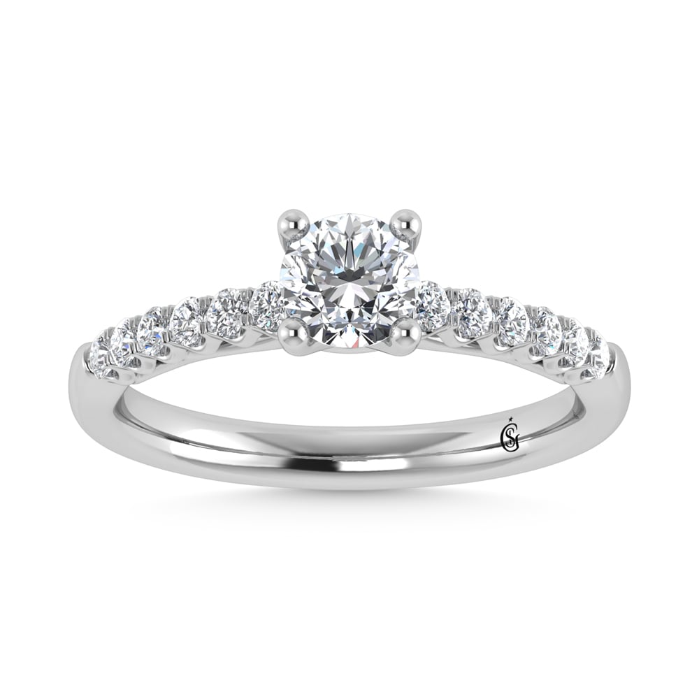 10K White Gold Lab Grown Diamond 3/4 Ct.Tw. Engagement Ring